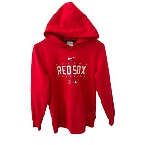 Boston Red Sox Nike Authentic Pregame Performance Thermafit Hoodie Boys L 14-16
